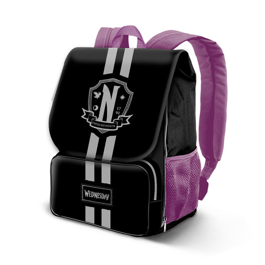Wednesday Miércoles School-Mochila Expandible EXP, Negro