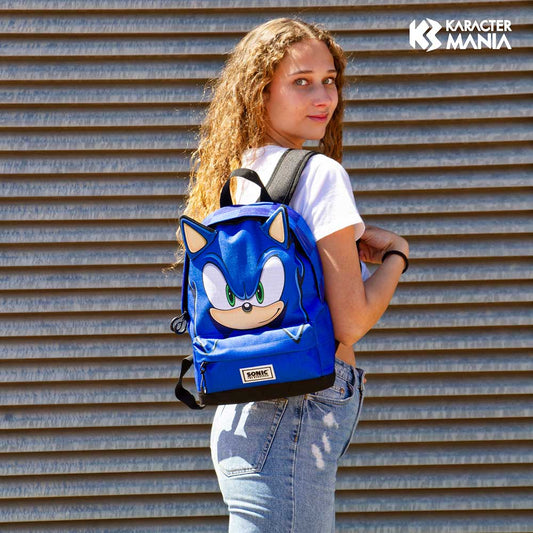 Sonic The Hedgehog Sight-Mochila Pequeña HS Heady FAN, Azul