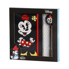 Disney Minnie Mouse Face-Gift Box with Diary and Fashion Ballpoint Pen, Multicolour