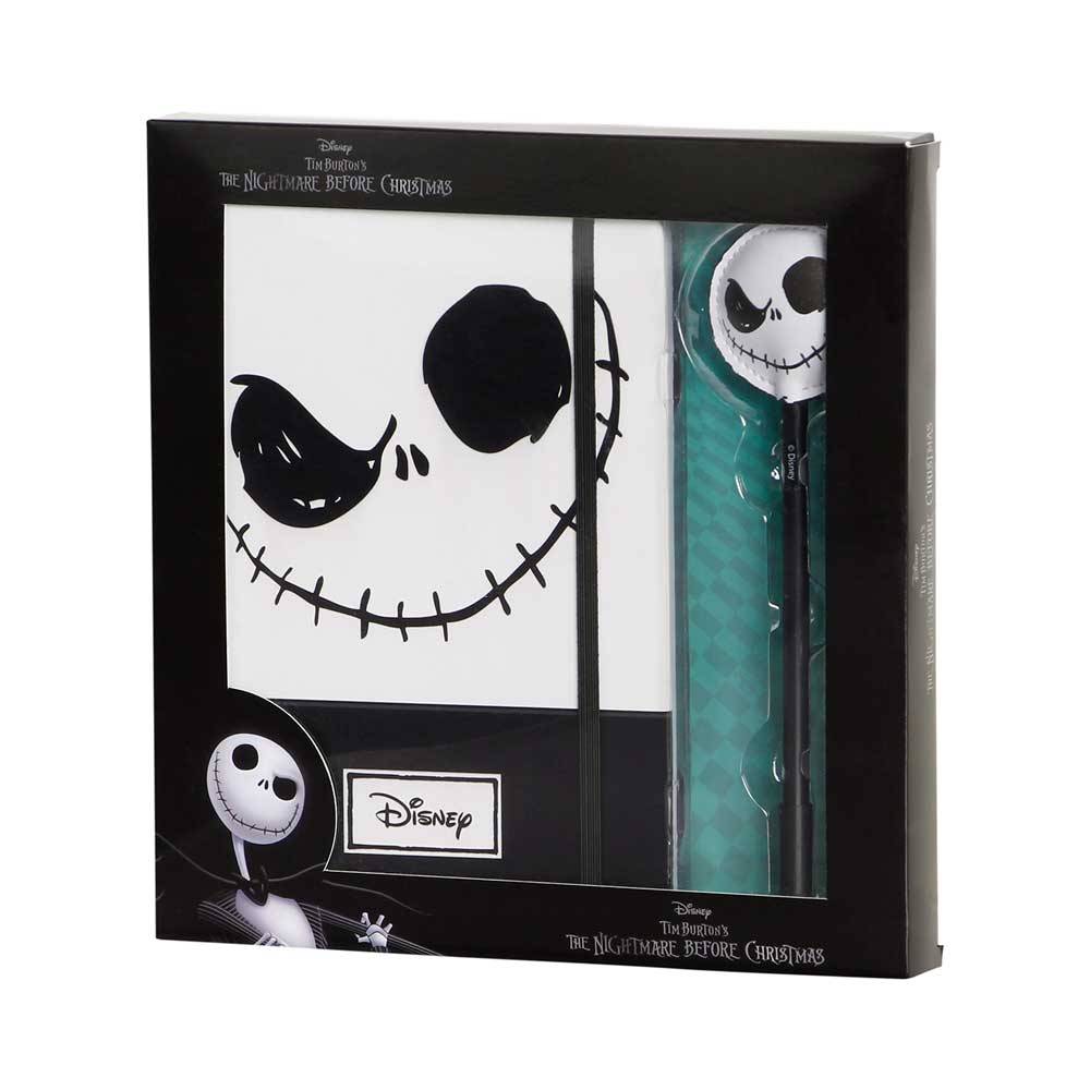 Disney Nightmare Before Christmas Face-Gift Box with Diary and Fashion Ballpoint Pen, Black