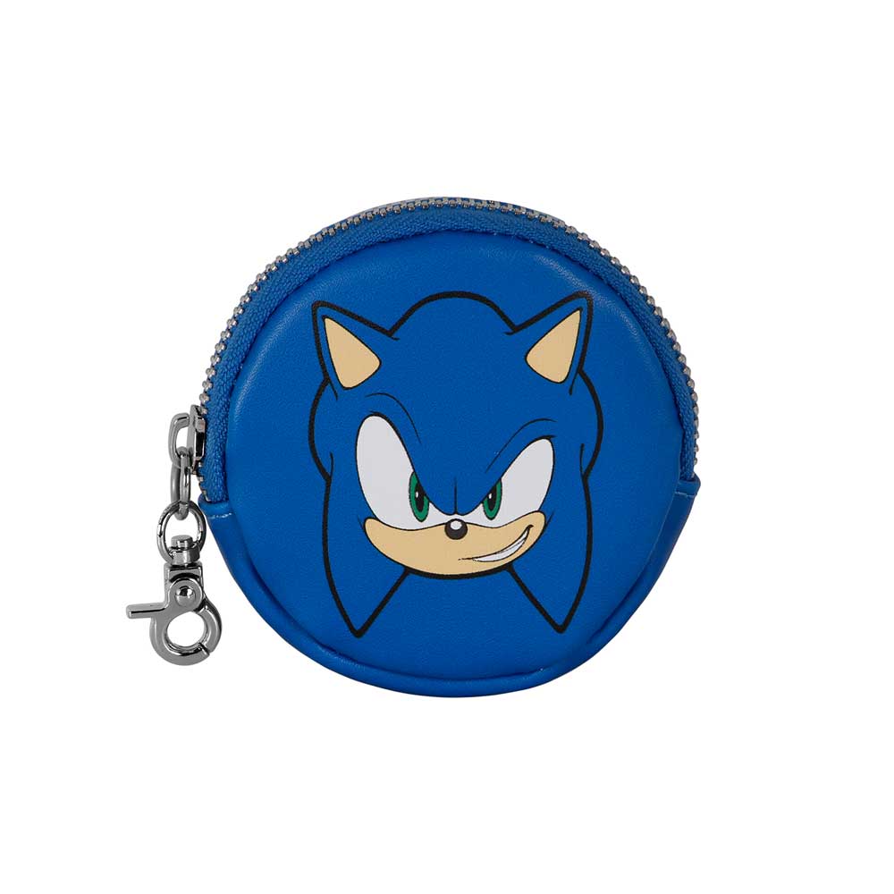 Sonic The Hedgehog - SEGA Face-Porte-monnaie Cookie, Bleu