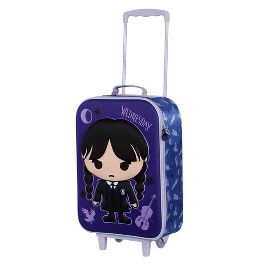 Wednesday Wednesday Wednesday Chibi-Soft Trolley Suitcase 3D, Purple