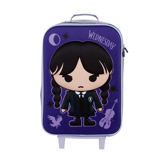 Wednesday Wednesday Wednesday Chibi-Soft Trolley Suitcase 3D, Purple