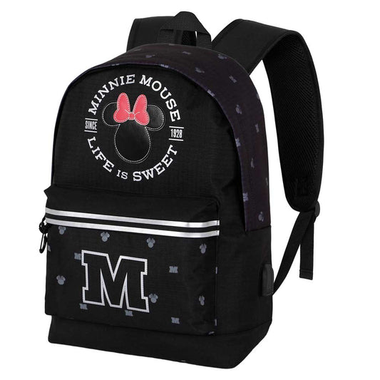 Disney Minnie Mouse Symbol-Mochila HS Silver, Negro