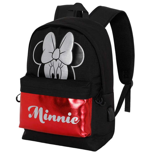 Disney Minnie Mouse Sparkle-Mochila HS Silver, Negro
