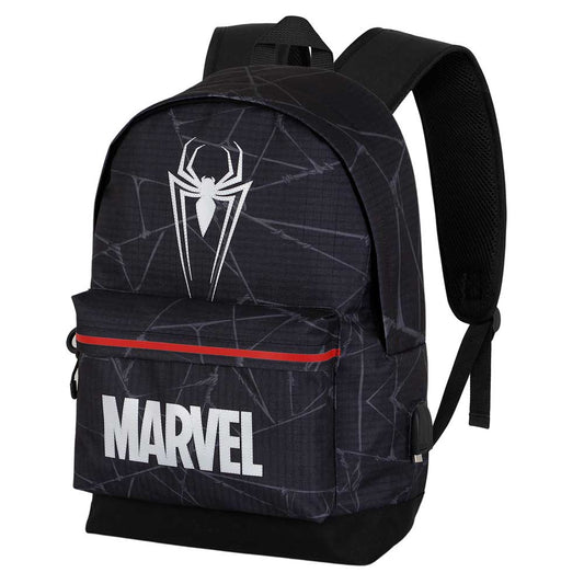 Marvel Spiderman Reflect-Mochila HS Silver, Negro