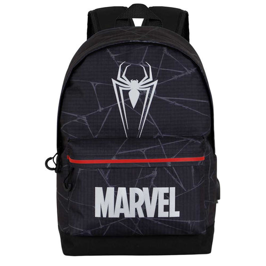 Marvel Spiderman Reflect-Mochila HS Silver, Negro
