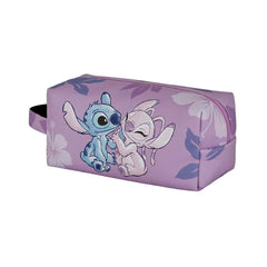 Disney Lilo and Stitch Stitch & Angel-PLUS Brick Travel Toiletry Bag, Pink