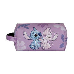 Disney Lilo and Stitch Stitch & Angel-PLUS Brick Travel Toiletry Bag, Pink
