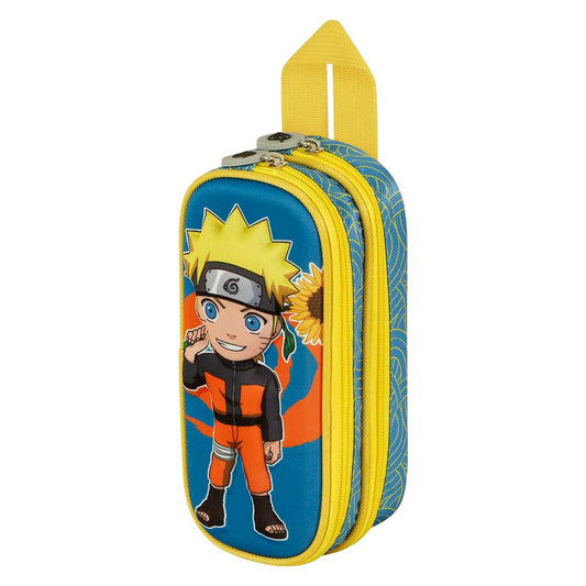 Naruto Peace-Double 3D Multi-colored Pencil Case, Multicolored
