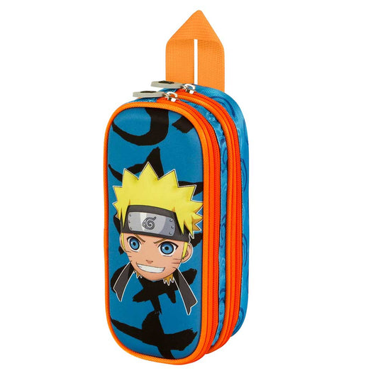 Naruto Happy-Double 3D Pencil Case, Blue