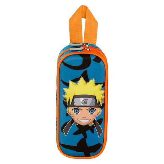 Naruto Happy-Double 3D Pencil Case, Blue
