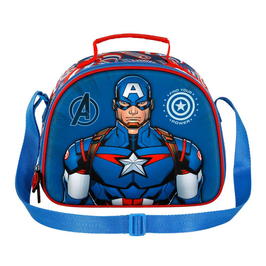 Marvel Captain America First - 3D Lunch Bag, Blue