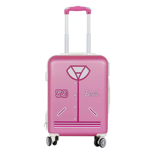 Barbie Varsity-ABS 4-Wheel Cabin Suitcase, Pink