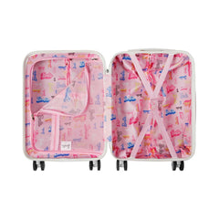 Barbie Varsity-ABS 4-Wheel Cabin Suitcase, Pink