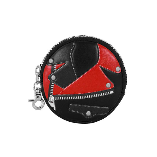 DC Comics Harley Quinn Jacket-Cookie Coin Purse, Black