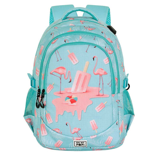 Oh My Pop Ice Flamingo-Mochila Running PLUS, Turquesa