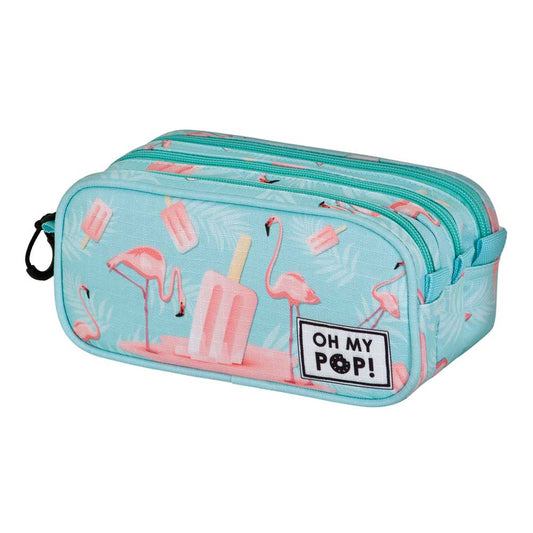 Oh My Pop Ice Flamingo-Estuche Portatodo Trick FAN 2.2, Turquesa