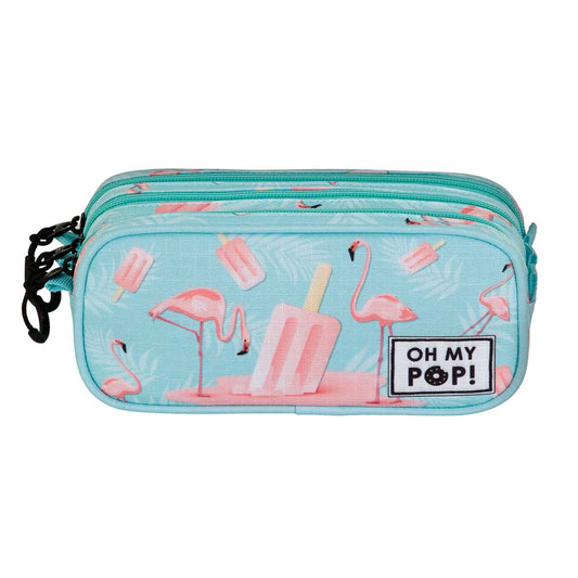 Oh My Pop Ice Flamingo-Estuche Portatodo Trick FAN 2.2, Turquesa