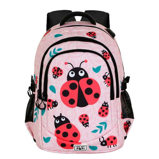 Oh My Pop Ladybug-Mochila Running PLUS, Rosa