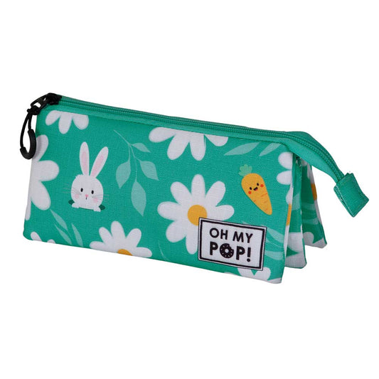 Oh My Pop Blooming-Estuche Portatodo Triple, Turquesa