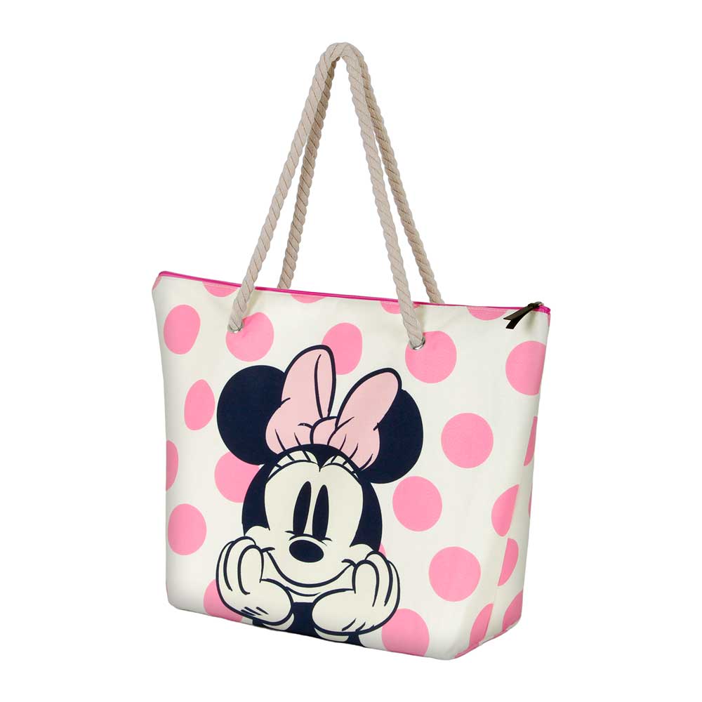 Disney Minnie Mouse Dots-Borsa da Spiaggia Soleil, Rosa