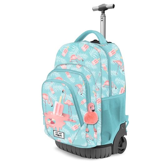 Oh My Pop Ice Flamingo-Trolley Backpack GTS FAN, Turquoise