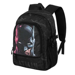 DC Comics Batman Face-Mochila Fight FAN 2.2, Negro