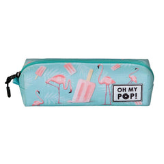 Oh My Pop Ice Flamingo-Estuche Portatodo Cuadrado FAN 2.2, Turquesa