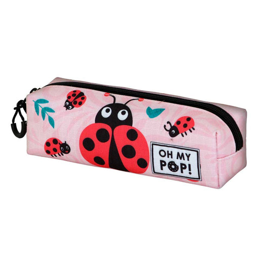 Oh My Pop Ladybug-Estuche Portatodo Cuadrado FAN 2.2, Rosa