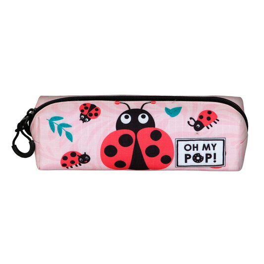 Oh My Pop Ladybug-Estuche Portatodo Cuadrado FAN 2.2, Rosa