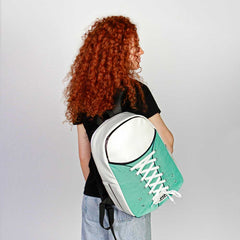 Oh My Pop Mint-Sneakers Backpack, Turquoise