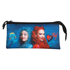 Disney The Descendants Wickedly-Wickedly - Triple Pencil Case, Multicolor