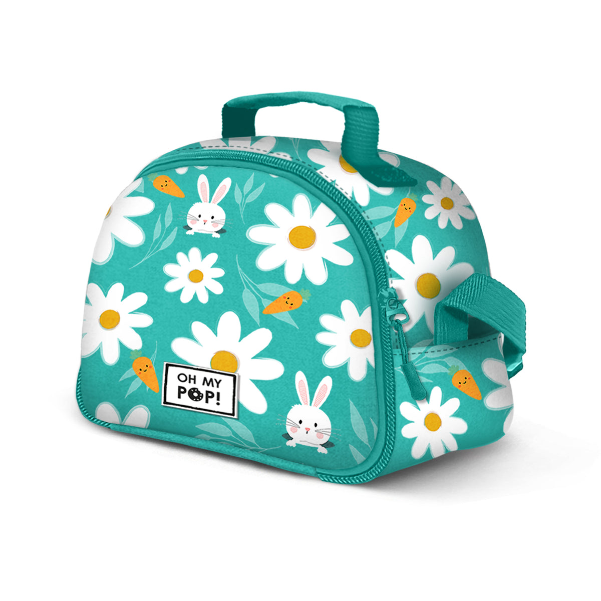 Oh My Pop Blooming-Snack Bag Thermal Lunch Bag, Turquoise