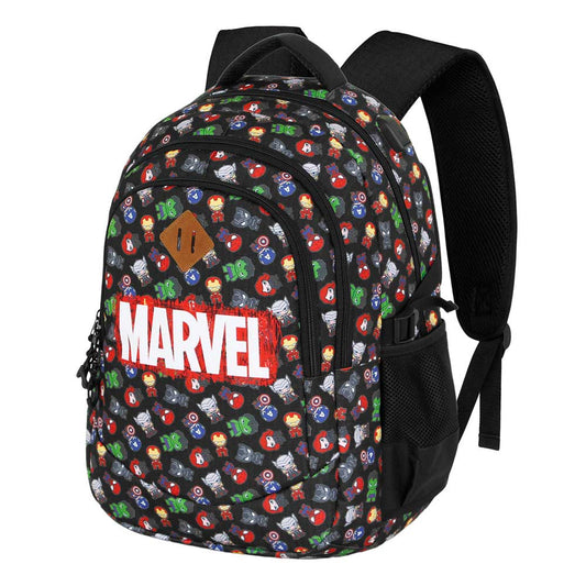 Marvel Los Vengadores Chibi-Mochila Running PLUS, Negro
