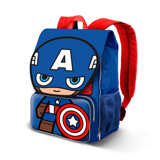 Marvel Capitán América Glory-Mochila Pequeña Expandible EXP, Azul