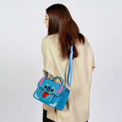 Disney Lilo et Stitch Tongue-Sac à Bandoulière-Sac à dos Satchel, Bleu