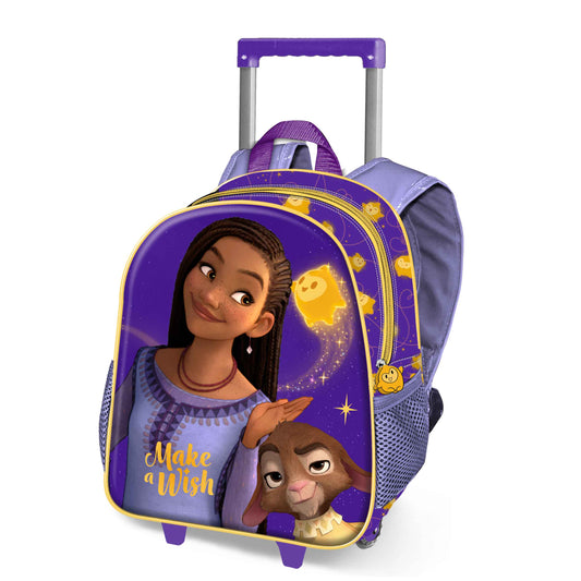 Disney Wish: El Poder De Los Deseos Star-Mochila 3D con Ruedas Pequeña, Lila