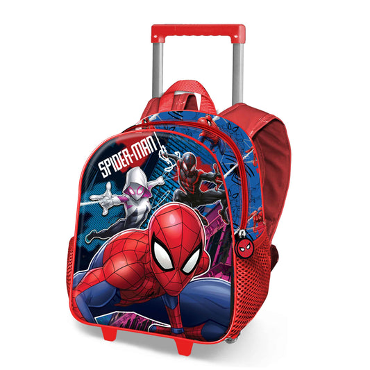Marvel Spiderman -Mochila 3D con Ruedas Pequeña, Azul