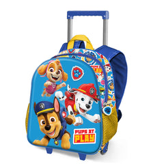 Paw Patrol La Patrulla Canina Play-Mochila 3D con Ruedas Pequeña, Azul