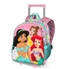 Disney Princesas Charm-Mochila 3D con Ruedas Pequeña, Rosa