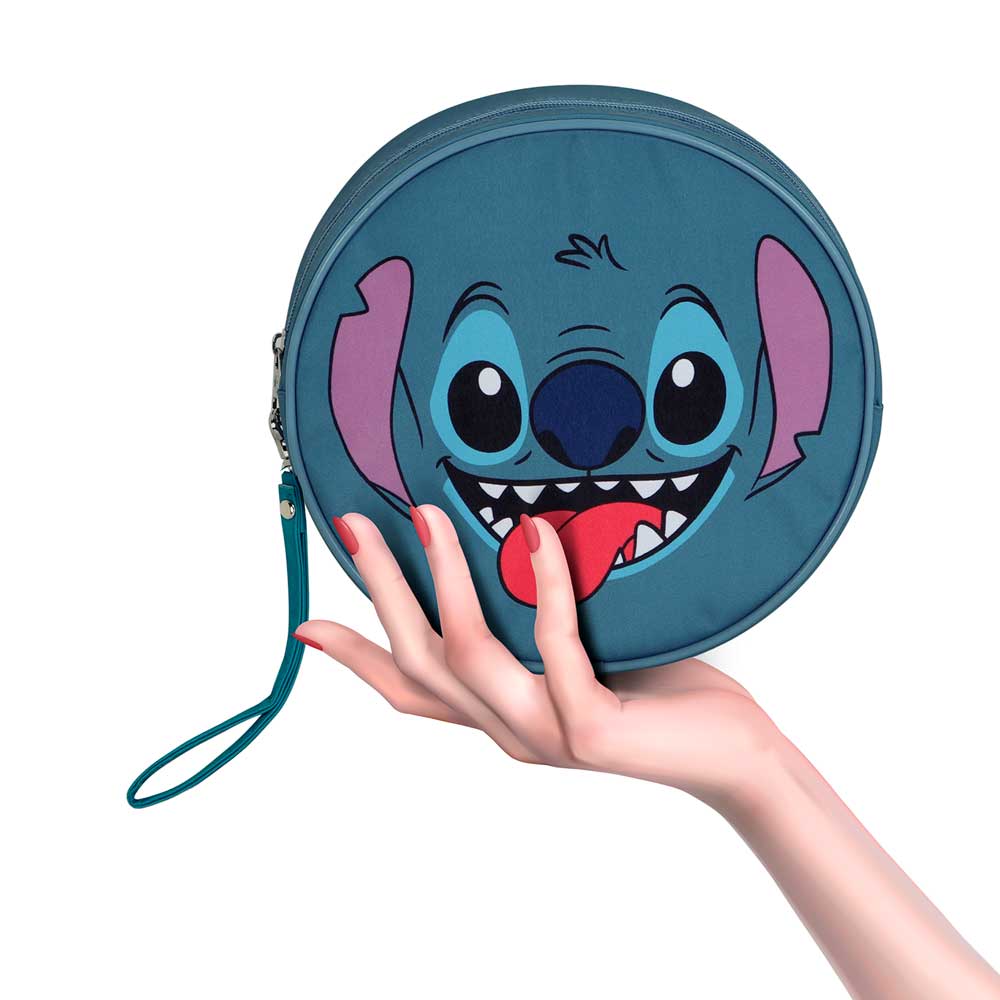 Disney Lilo e Stitch Face-Borsa da Toilette Pochette Jumbo, Blu