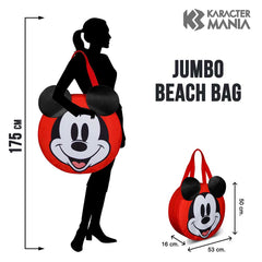 Disney Topolino Face-Borsa da Spiaggia Jumbo, Multicolore