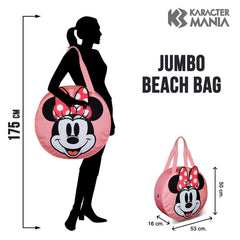 Disney Minnie Mouse Face-Borsa da Spiaggia Jumbo, Multicolore