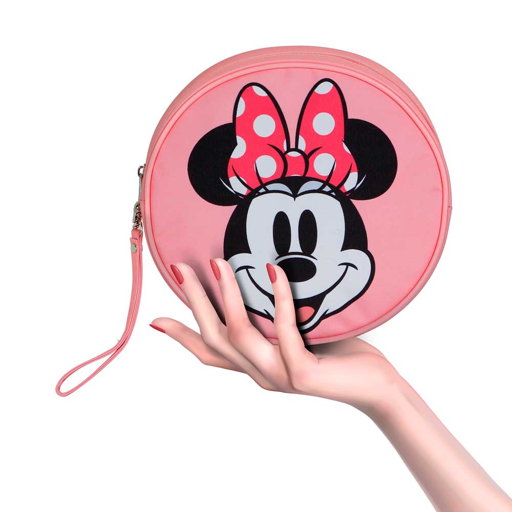 Disney Minnie Mouse Face-Borsa da Toilette Pochette Jumbo, Multicolore