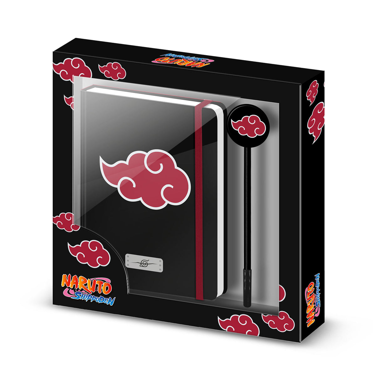Naruto Clouds-Gift Box with Diary and Fashion Ballpoint Pen, Black
