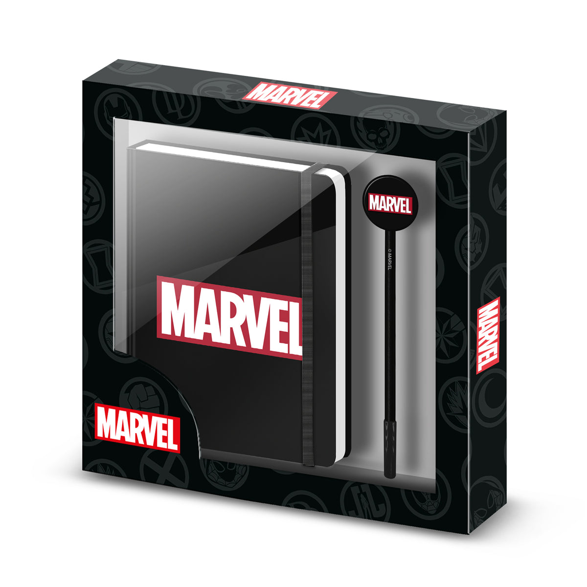 Marvel Comics-Gift Box with Diary and Fashion Ballpoint Pen, Black
