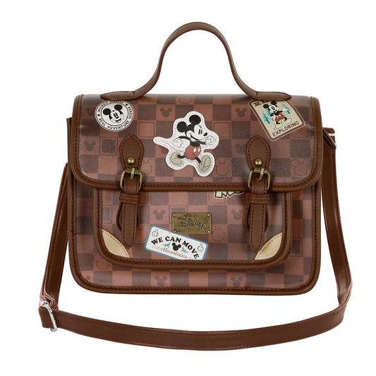 Disney Mickey Mouse Journey-Bolso-Mochila Satchel, Marrón
