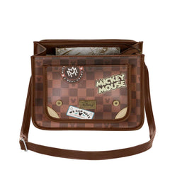 Disney Mickey Mouse Journey-Bolso-Mochila Satchel, Marrón