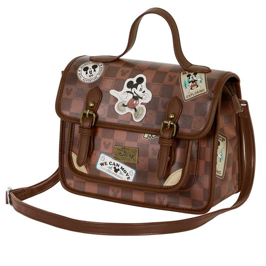 Disney Mickey Mouse Journey-Bolso-Mochila Satchel, Marrón